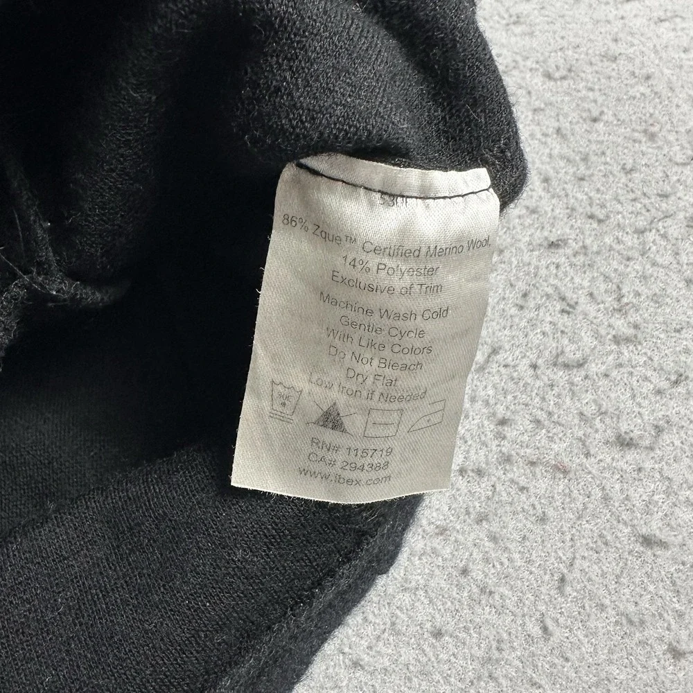 Ibex Jacket Womens Small Black BACKBAY Zque Merino Wool Tunic Full Zip Mock Neck